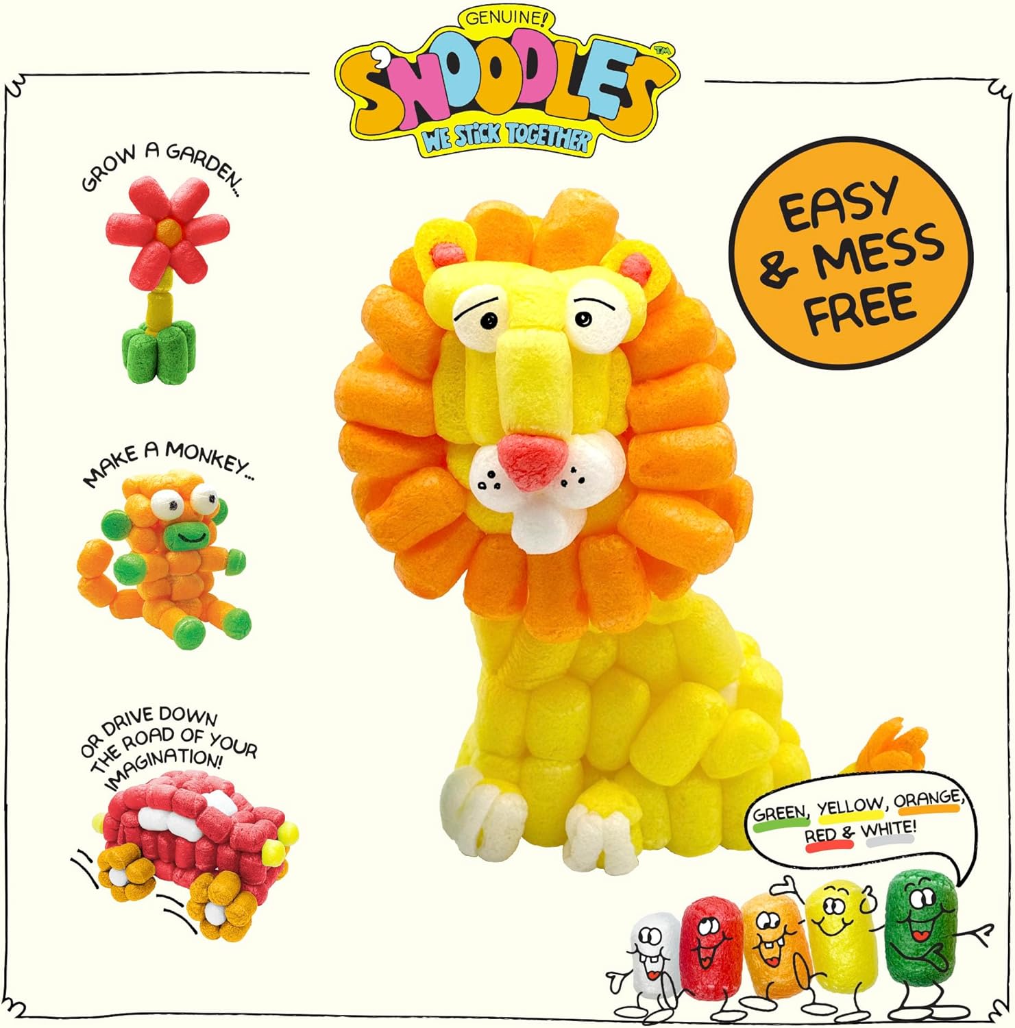 Schylling S-Noodles - Creative Building Craft Kit - Just Add Water - Ages 4 and Up - One Kit - Image 4
